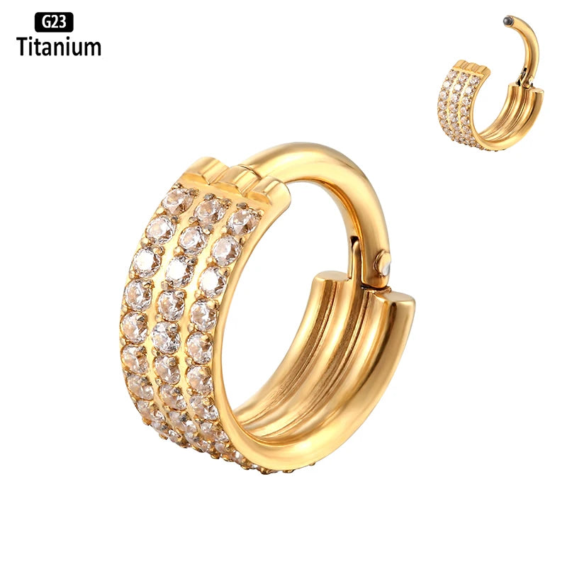 ASTM F136 Titanium Piercing Hinged Segment Septum Hoop Nose Rings Clicker Ear Cartilage Tragus Helix Conch Body Jewelry Earrings