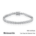 NeeTim Moissanite Tennis Bracelet 925 Sterling Silver Lab Diamond Bracelets with White Gold Plated  Fine Jewelry For Women