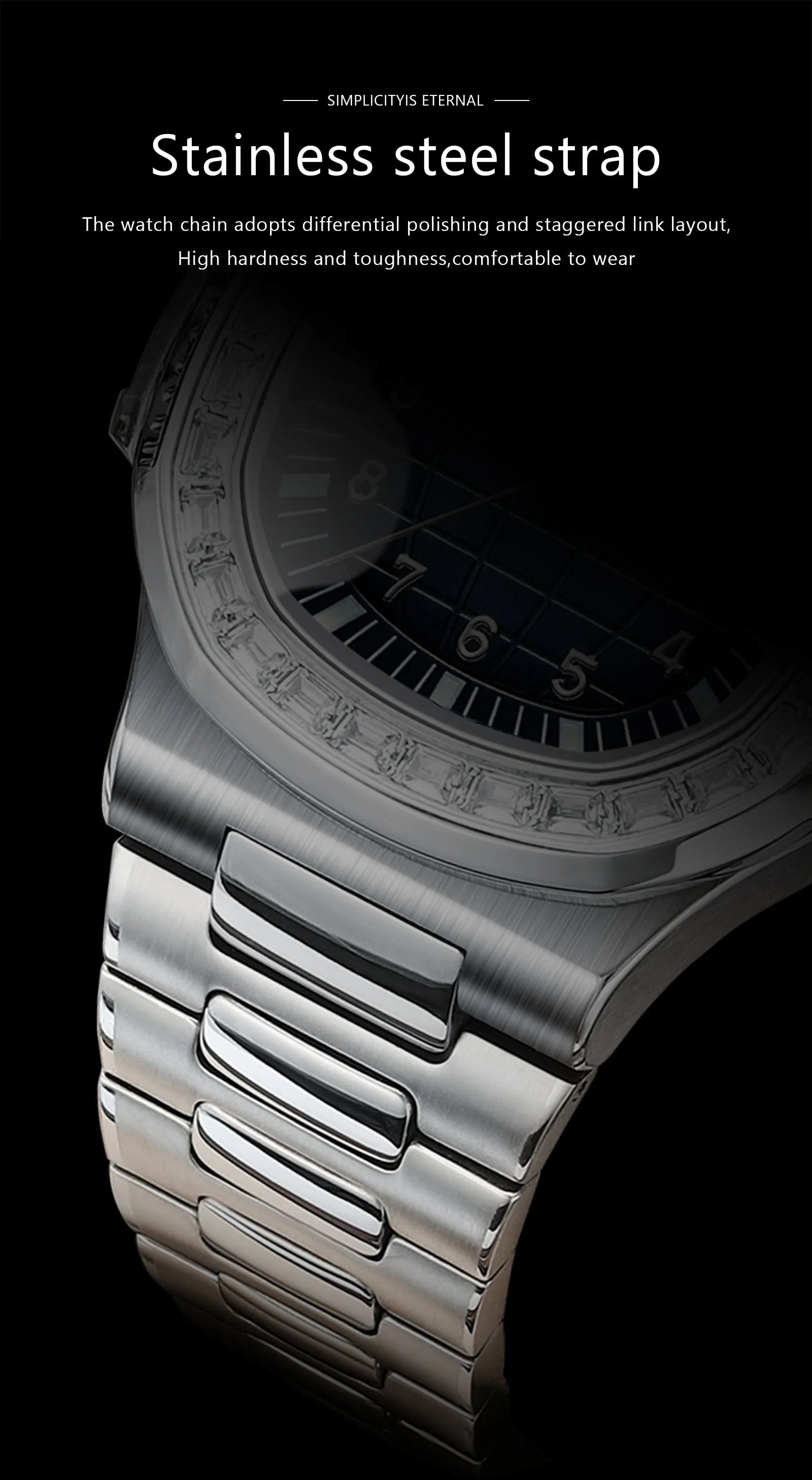 POEDAGAR Luxury Square Watches for Men Waterproof Luminous Date Man Wristwatch Stainless Steel Fashion Men's Quartz Watch Reloj