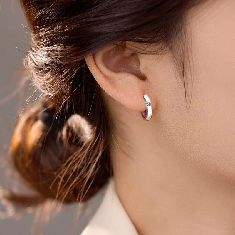 Tezzc D Color Moissanite Earring S925 Sterling Sliver Plated White Gold Hoop Earring for Women Wedding Party Jewelry wholesale