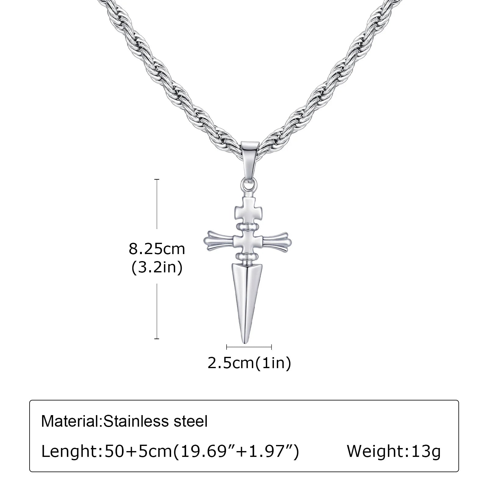Men's Silver Color Geometric Pendant Necklace, Non Fading Stainless Steel Compass Necklace with Chain, Stylish Jewelry Gifts