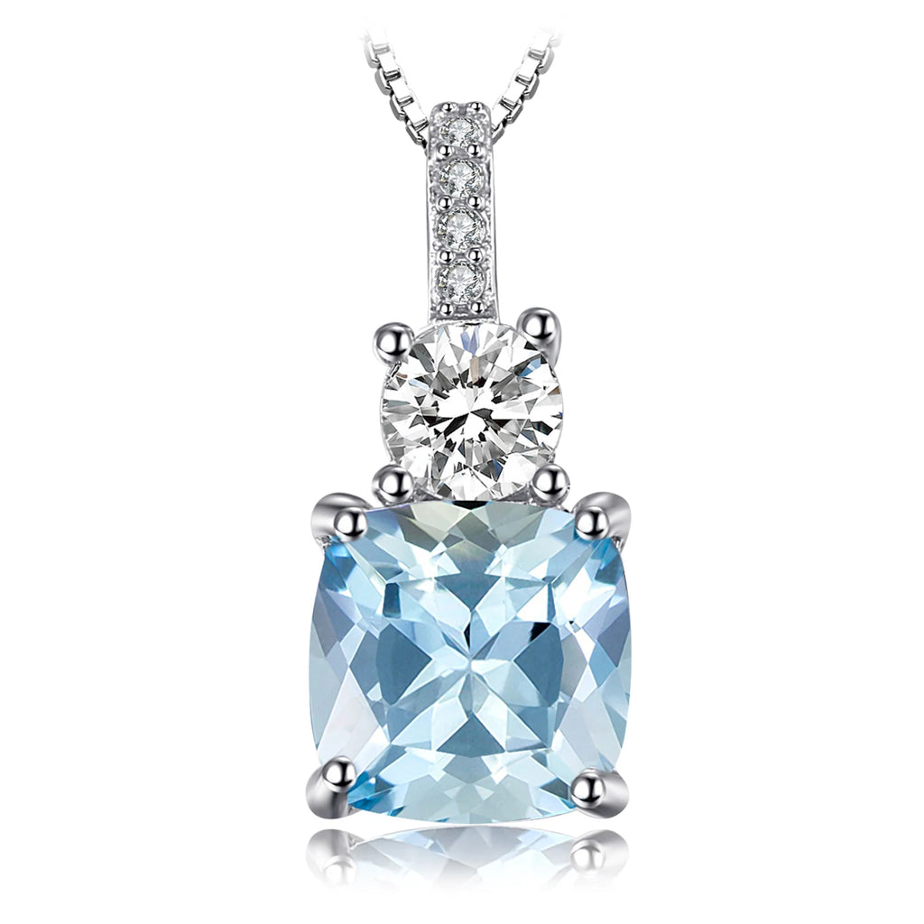 JewelryPalace 1.9ct Natural Sky Blue Topaz 925 Sterling Silver Pendant Necklace for Women No Chain Yellow Gold Rose Gold Plated