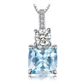 JewelryPalace 1.9ct Natural Sky Blue Topaz 925 Sterling Silver Pendant Necklace for Women No Chain Yellow Gold Rose Gold Plated