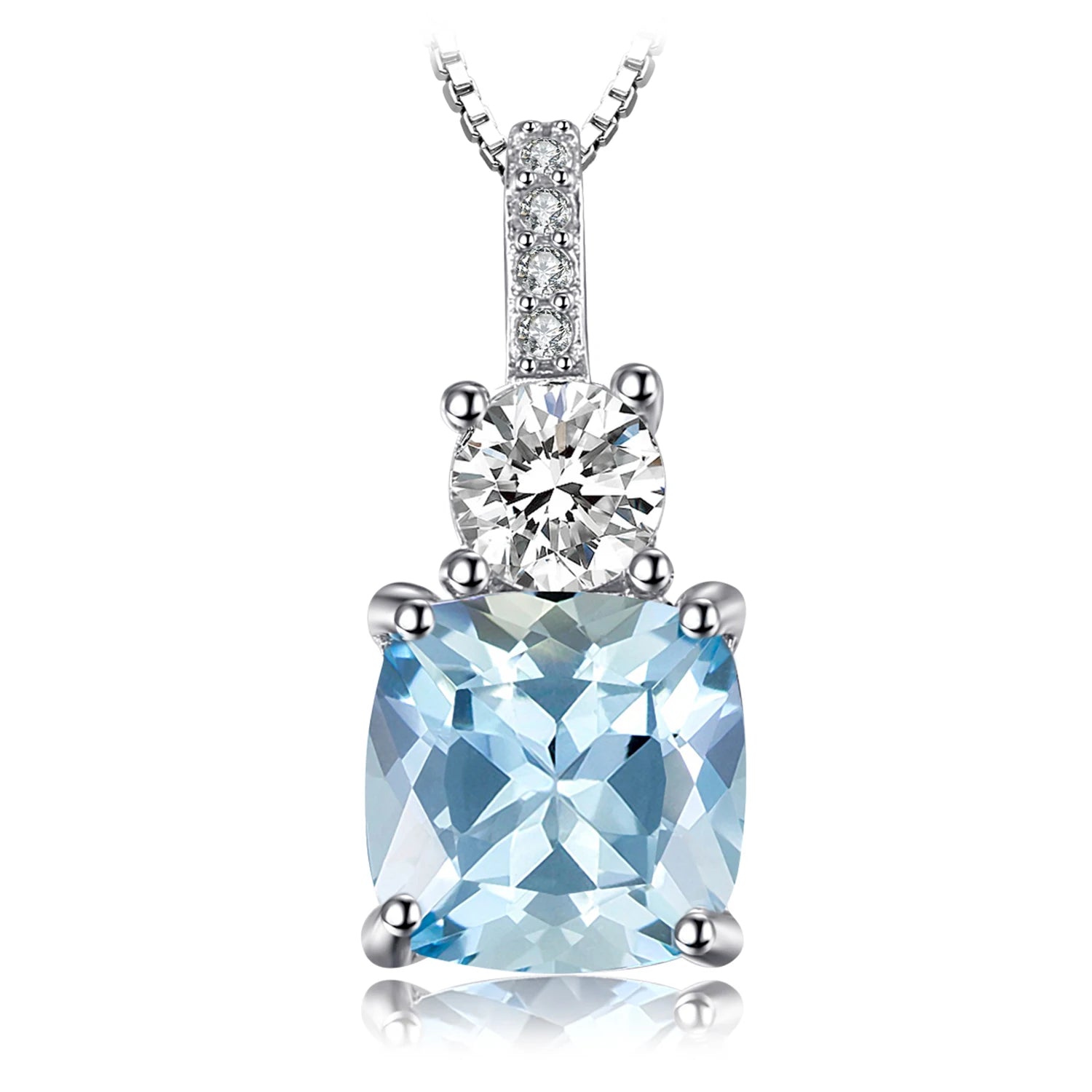 JewelryPalace 1.9ct Natural Sky Blue Topaz 925 Sterling Silver Pendant Necklace for Women No Chain Yellow Gold Rose Gold Plated