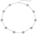 MINTYBOX Flower Moissanite Necklaces S925 Silver Lab Created Diamond Clover Charm Necklace for Women Luxury Jewelry 40+5cm