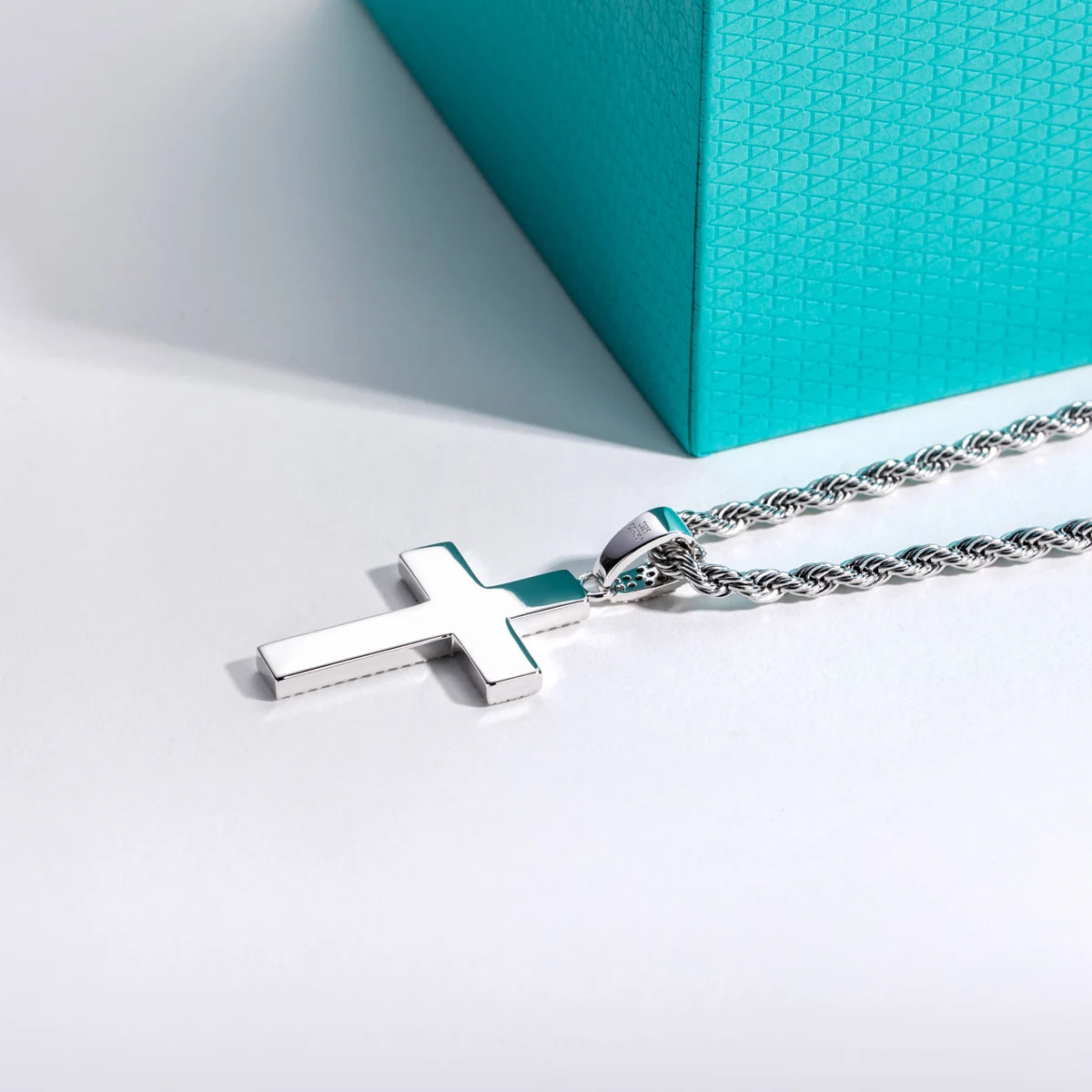 AnuJewel Dazzling 0.832cttw D Color Moissanite Cross Pendant Layered Hip Hop Necklace 925 Sterling Silver New Age Dope Jewelry