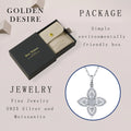 0.53ctw Four-Petal Flower Moissanite Necklace S925 Silver Mixed Baguette Round Stones Women Fashion Clavicle Chain