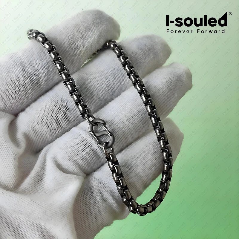 2025 True Titanium 4MM Box Chain Bracelet for Men - Hypoallergenic Lightweight Jewelry Gift