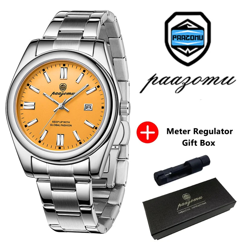 PAAZOMU Abstract Art Dial Men's Brand Authentic Trendy Fashion 2026 New High-quality Waterproof Luminous Quartz Watches Male+Box