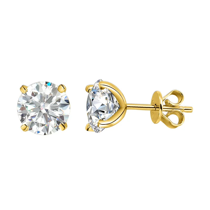 Certified 0.1-5ct Moissanite Stud Earrings for Women Man Party Sparkling 4 Claws Diamond Ear Studs 925 Sterling Silver Jewelry