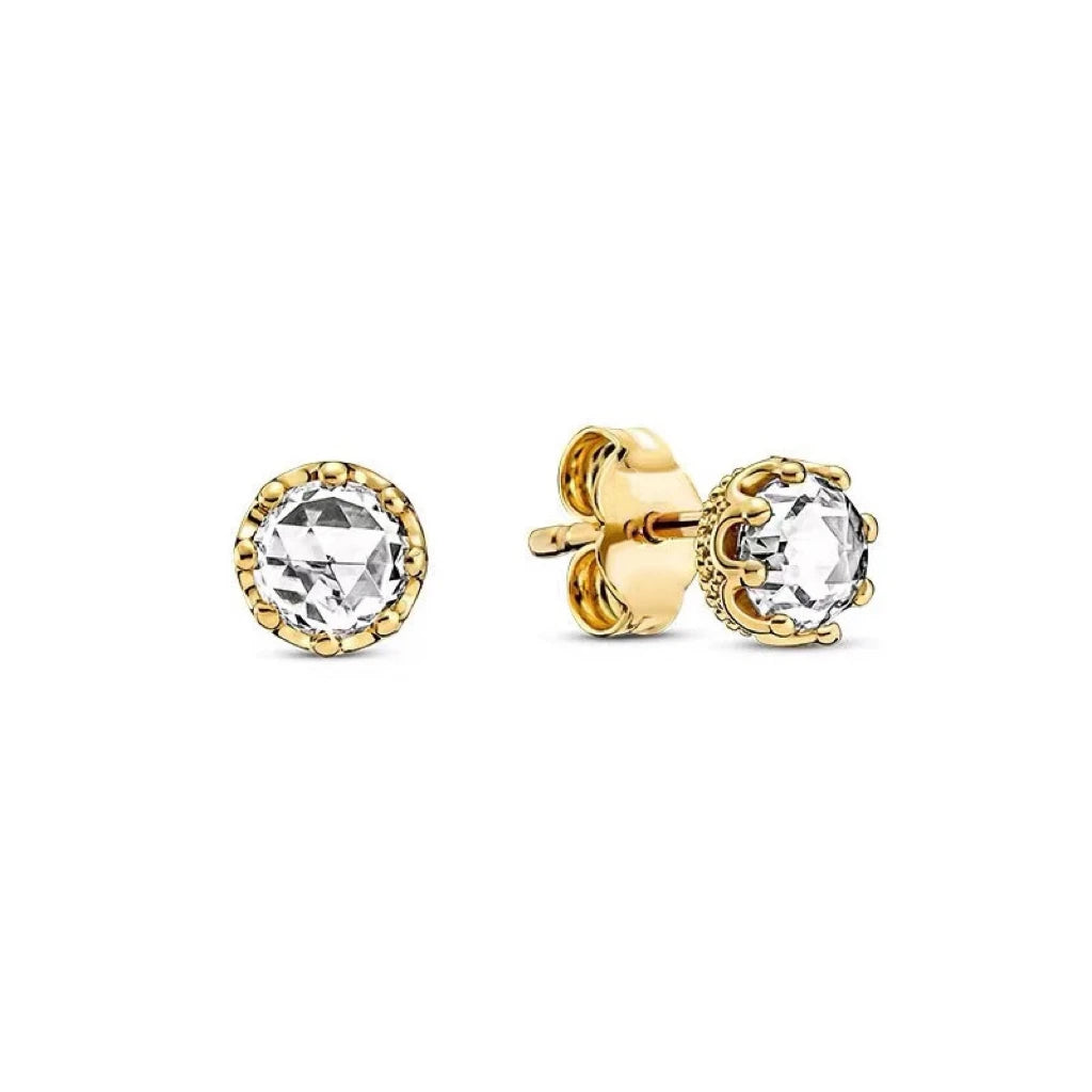100%925 pure silver classic water-drop heart-shaped round stud earrings Perfect jewelry gift for women's birthday presents