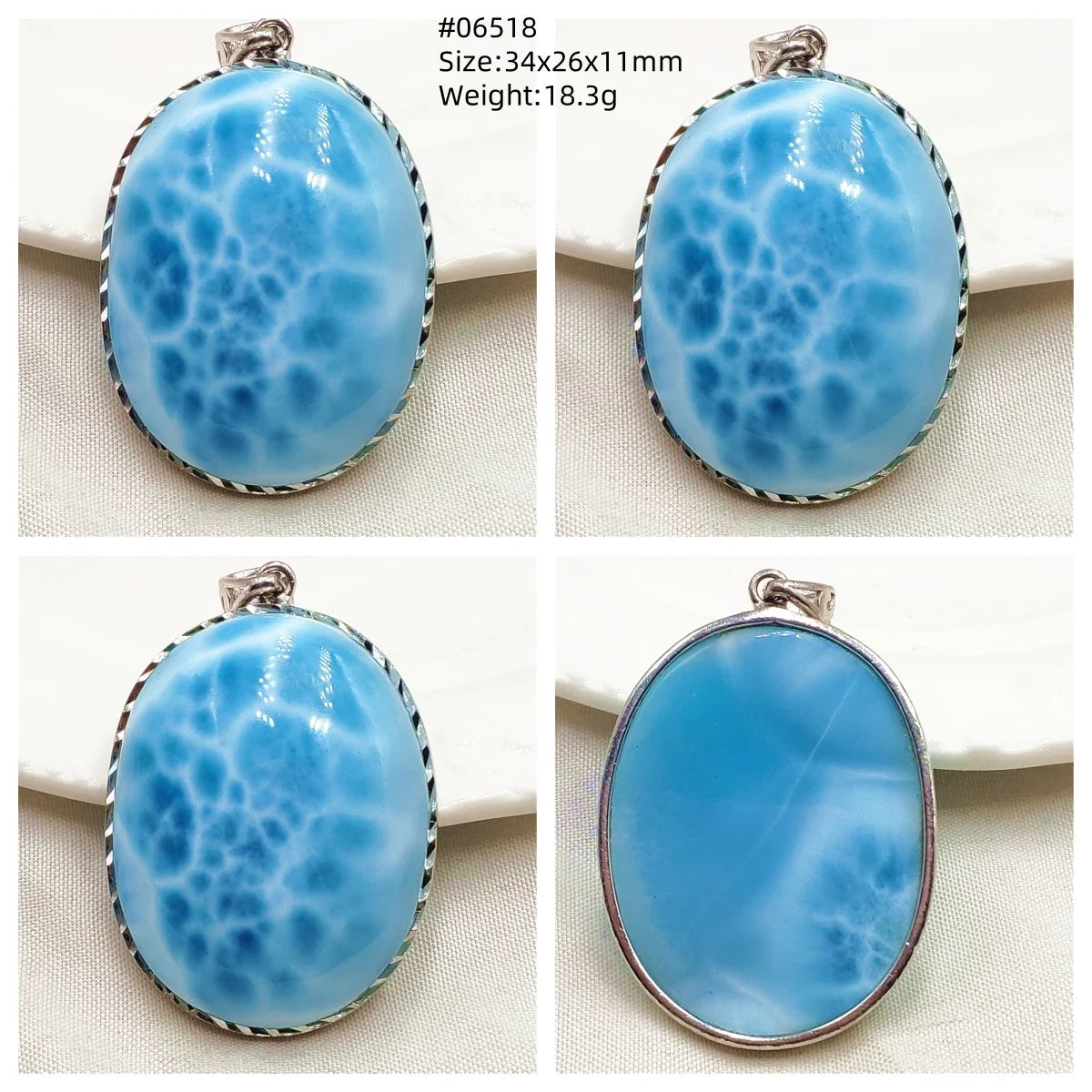 Natural Blue Larimar Heart Pendant Necklace Gemstone Women Men Larimar 17.5*19mm 18K Gold Love Larimar Fashion Jewelry AAAAAA