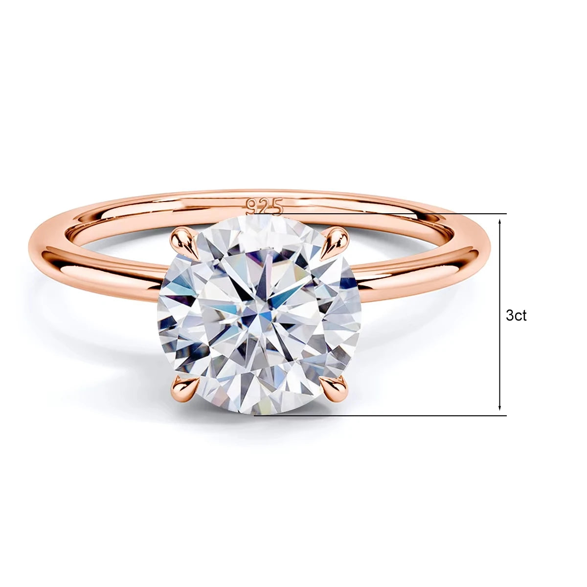 Szjinao 1ct 2ct 3ct 5ct D Color Moissanite Ring Rose Gold For Women Engagement Jewelry With GRA Certificate High Quality Gift