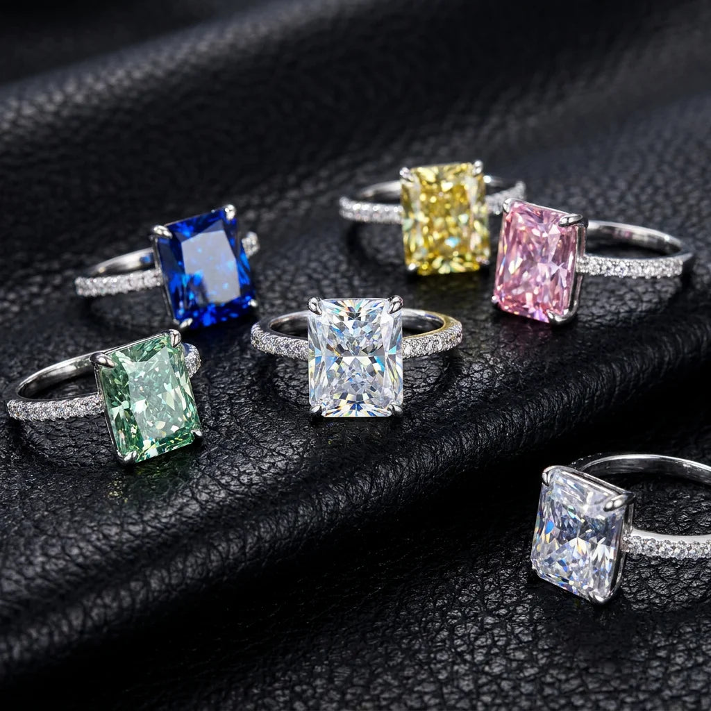 S925 Sterling Silver Tanzanite Blue Zircon Sparkle 5A Good Quality Ice Cut High Carbon Diamond Ladies Ring Fine Jewelry Women