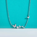 AnuJewel 0.5cttw D Color Moissanite Butterfly Pendant 40+5cm Necklace 925 Sterling Silver Clavicle Chain Gifts for Women Jewelry