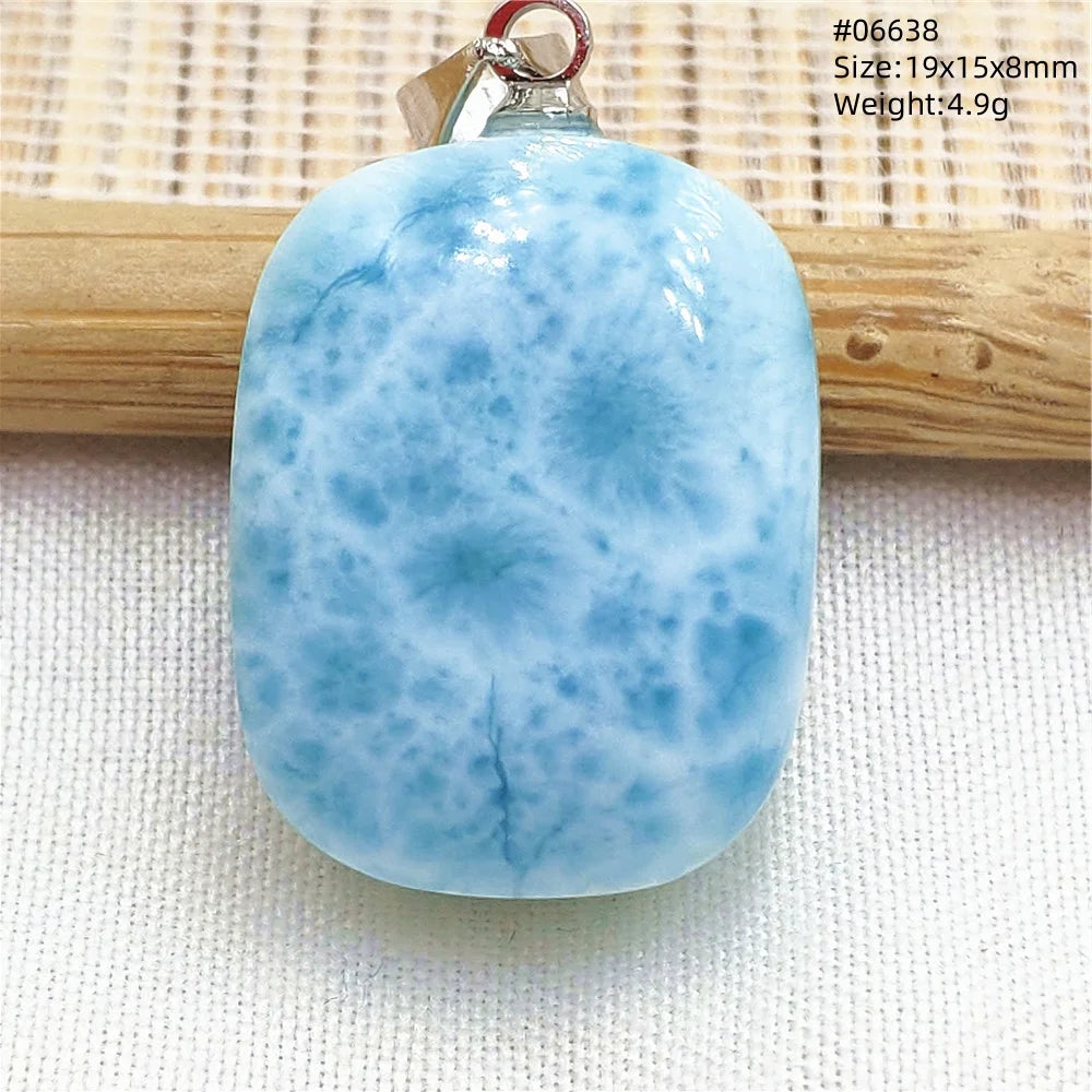 Natural Blue Larimar Heart Pendant Necklace Gemstone Women Men Larimar 17.5*19mm 18K Gold Love Larimar Fashion Jewelry AAAAAA