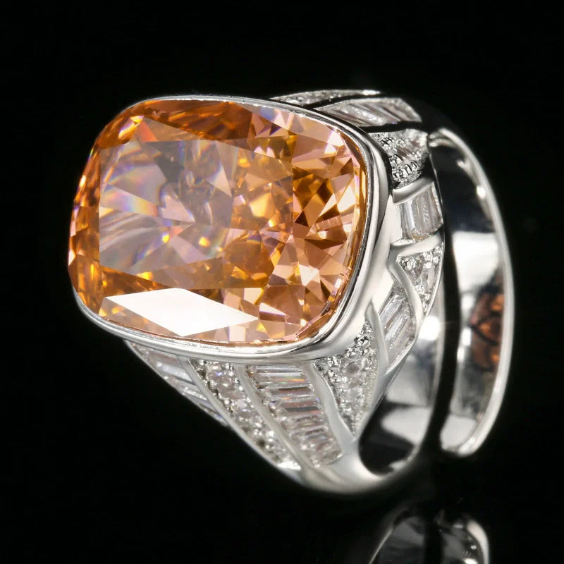 KQDANCE Radiant Cut 15*20 mm Created Purple Yellow Dark Pink Gemstone High Carbon Diamond Rings Stone Jewelry