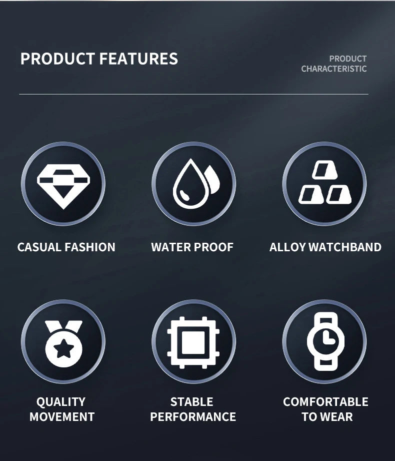 Fashionable trendy and individual genuine leather wristwatch water-resistant casual quartz watch