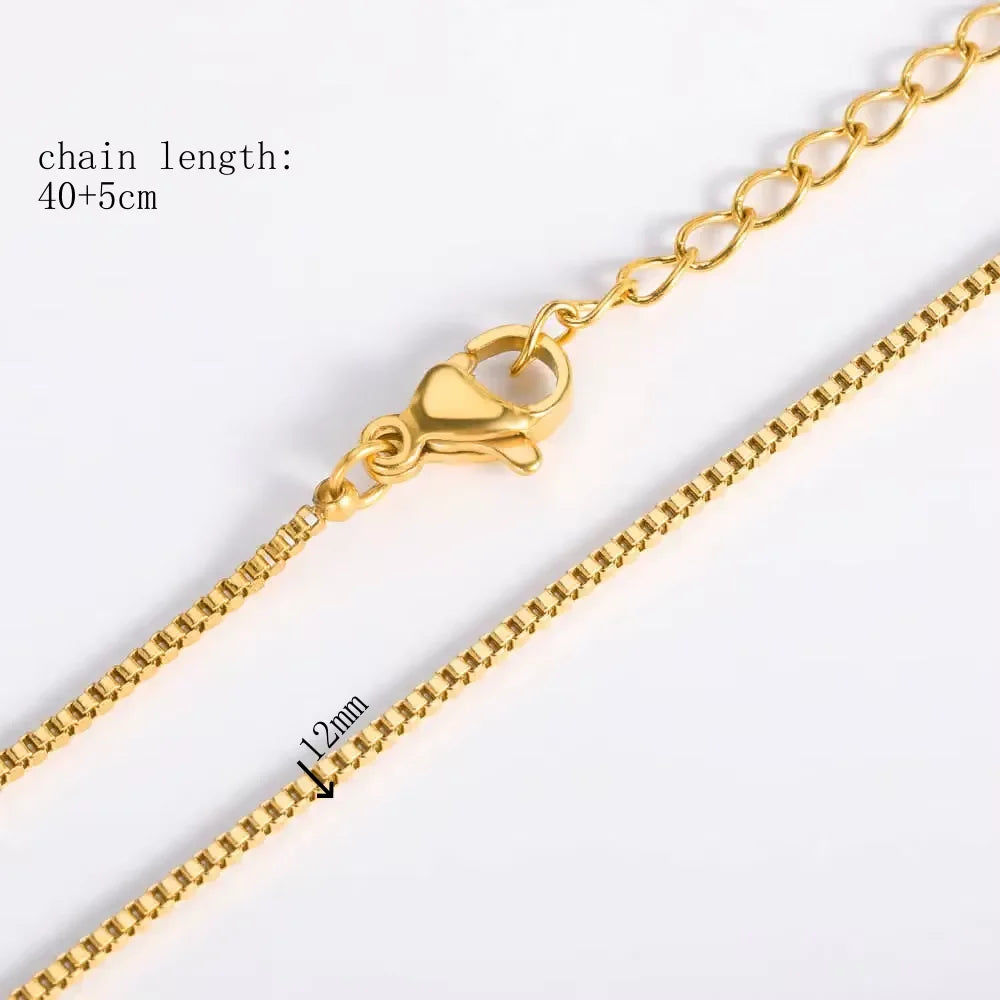 10pcs/Lot 45cm Stainless Steel 304 Link Necklace For Women Jewelry Making Accessories Diy Handmade Supplies Golden Silvery Chain
