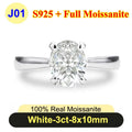 PureNew 1ct-4ct Radiant Cut Full Moissanite Diamond Rings For Women Original 925 Silver Luxury Oval Cut Lady's Diamond Ring 2025