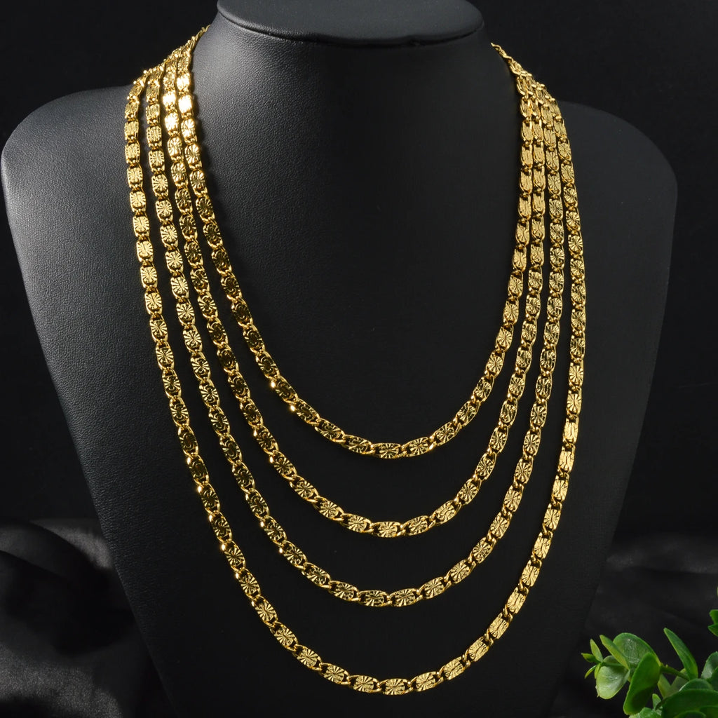 Classic Irregular 18k Gold Plated Copper Necklace New Fashion Pattern Dubai Link Chain for Women High-Quality Jewelry Gift