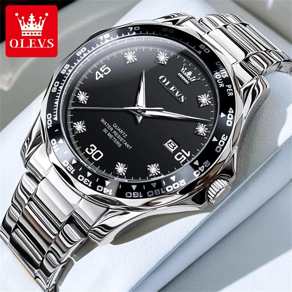 OLEVS Original Men's Quartz Watch Luxury Fashion Green Water Ghost Waterproof Men's Watch Top Class Business Sports Men's Watch