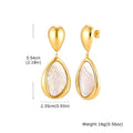 Stainless Steel Brushed Geometric Drop Earrings, 18K Gold Plated Irregular Dangle Earring Women, Minimalist Statement Jewelry
