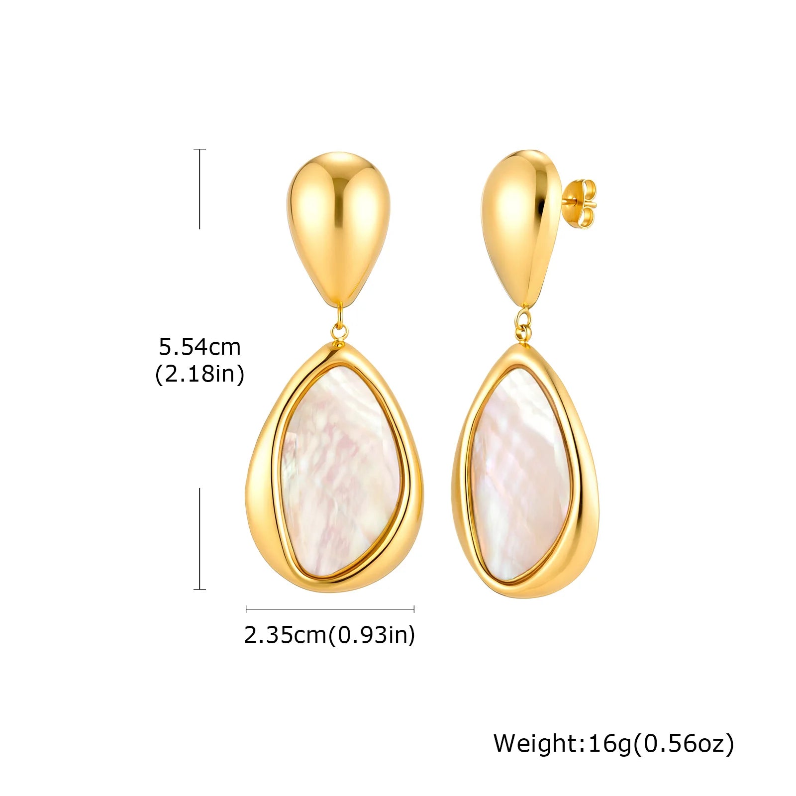 Stainless Steel Brushed Geometric Drop Earrings, 18K Gold Plated Irregular Dangle Earring Women, Minimalist Statement Jewelry