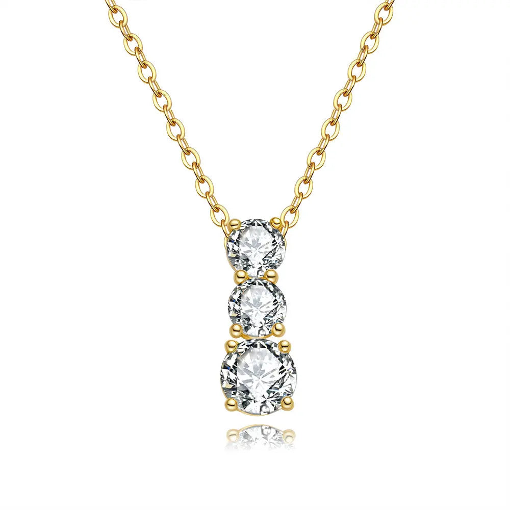 Luxury 100% Real 18k Gold Women's Diamond Pendant Sansheng III 2 karat Moissanite Pendant Necklace
