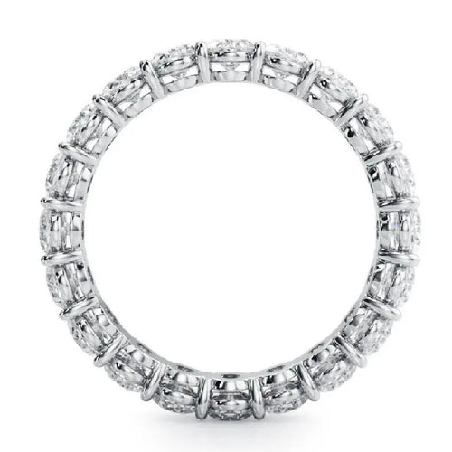 3ctw Lab Grown Created Diamond Wedding Band Ring Oval Cut 10K White Gold CVD HPHT Diamond DEF Color VS-VVS