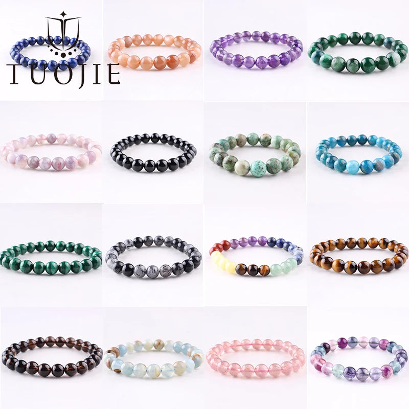 Natural 6 8 10mm Black Tourmaline Beads Bracelet Genuine Round Smooth Gemstone Beads Bracelets for Women Fashion Cheap Jewelry