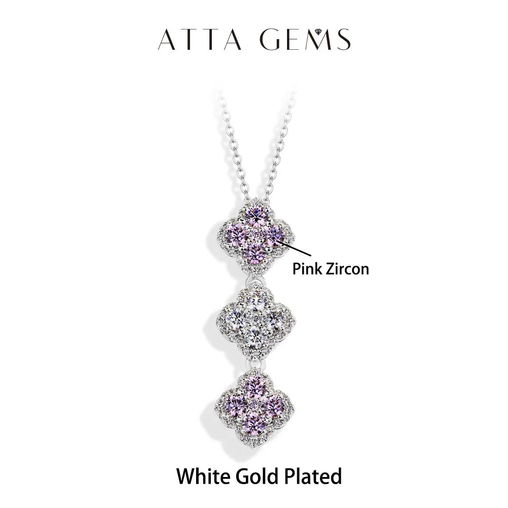 ATTAGEMS 2025 Necklaces for Women Full D Color Moissanite 925 Sterling Silver Pendant Classic Engagement Wedding Fine Jewelry