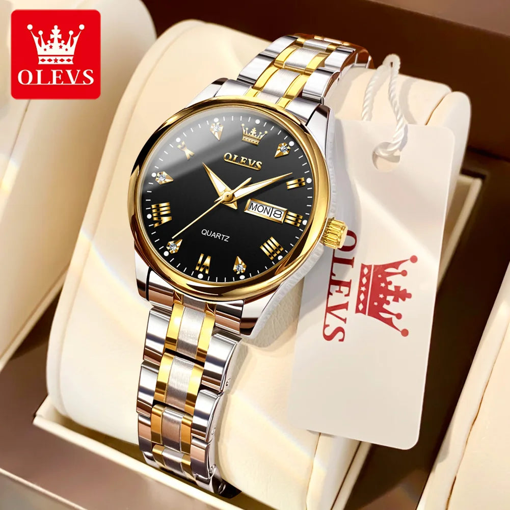 OLEVS 5563 New Fashion Women Quartz Watch Waterproof Classic Luxury Brand Lady Watch Stainless Steel Strap Watches