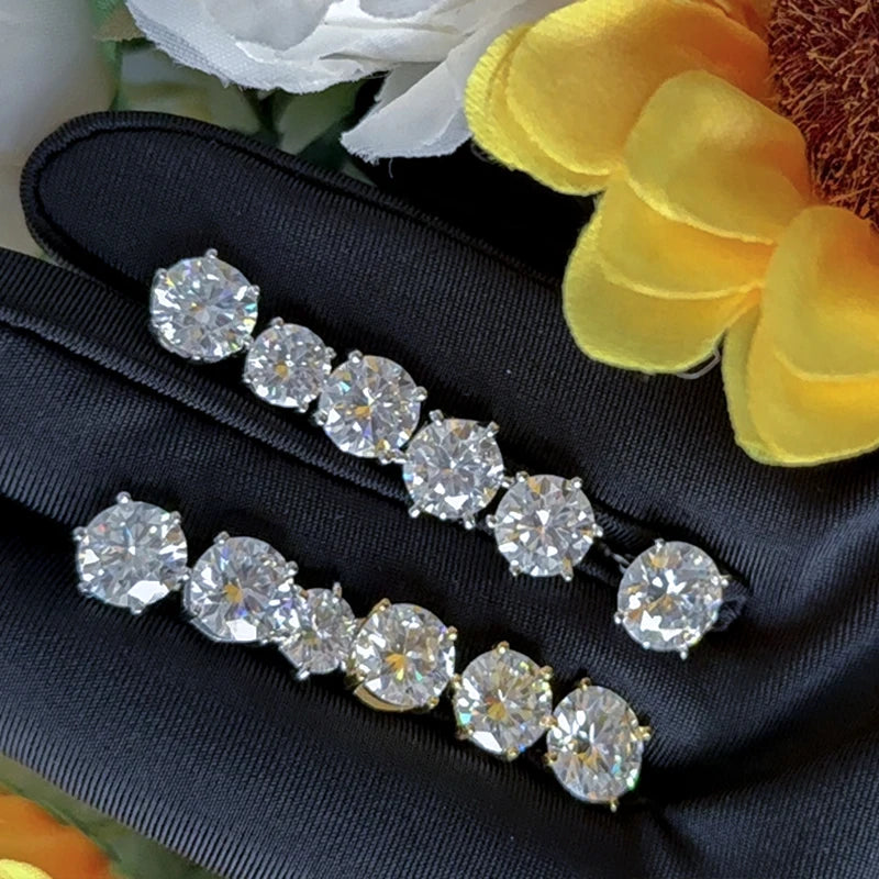 Premium 0.5ct-2ct Moissanite Earring For Women Classic Original 925 Sterling Silver Jewelry Moissanite Diamond Stud Earring
