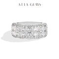 ATTAGEMS Two Rows of Oval Cut Moissanite Rings S925 Sterling Silver Sparkling Engagement Ring For Women Men High Quality Jewelry
