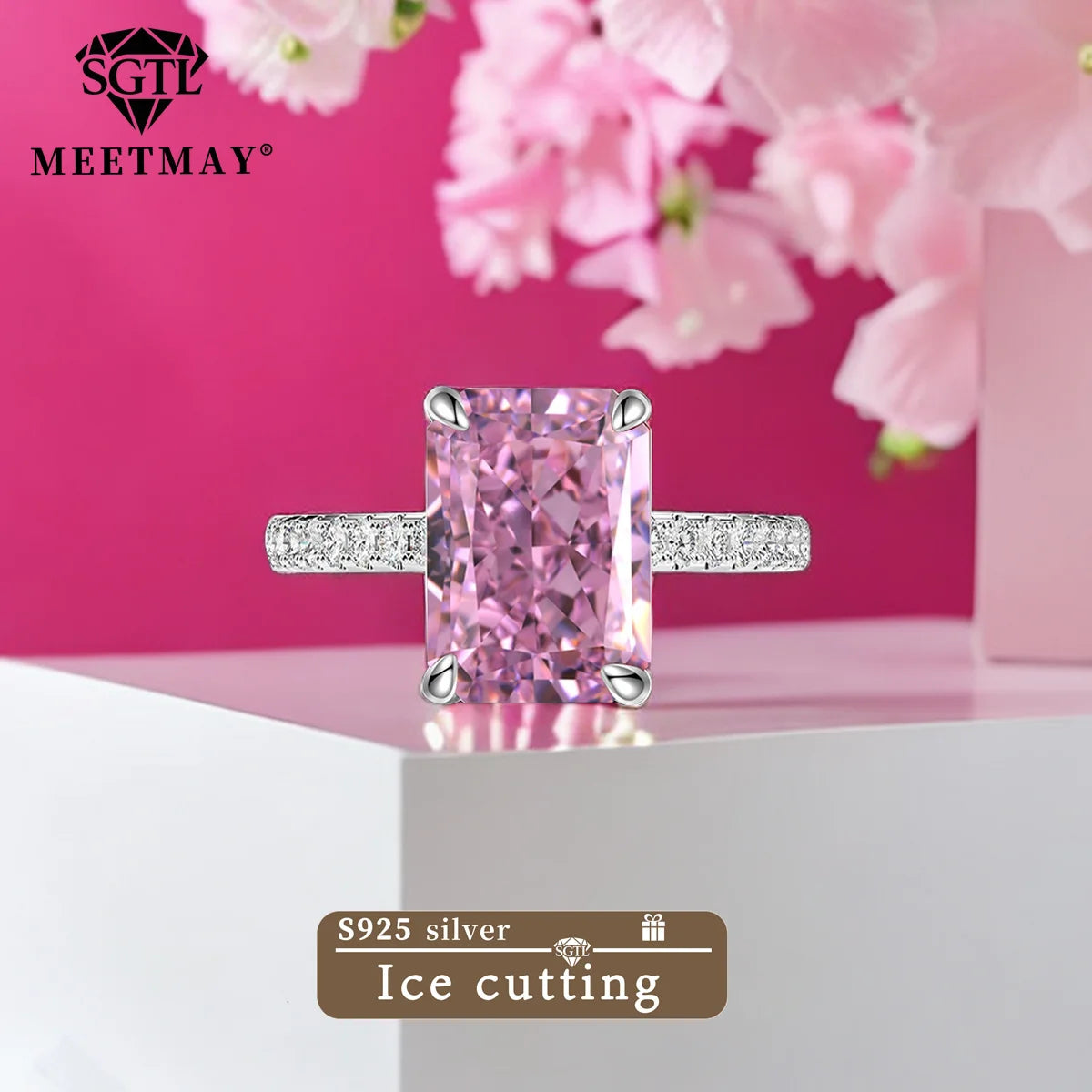 S925 Sterling Silver Tanzanite Blue Zircon Sparkle 5A Good Quality Ice Cut High Carbon Diamond Ladies Ring Fine Jewelry Women
