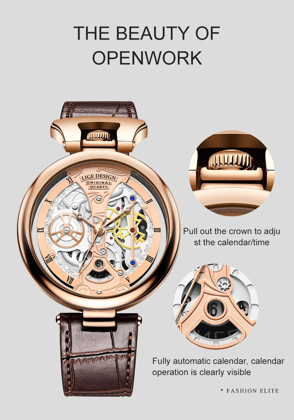 2025 LIGE Men Watches Top Brand Luxury Brown Leather Chronograph Sport Watch For Men Fashion Date Waterproof Clock Reloj Hombre
