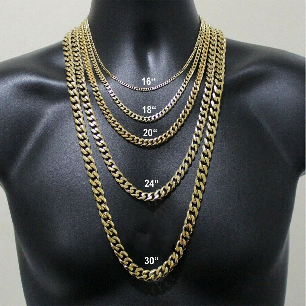 Curb Cuban Chain Necklace for Men Women Punk Stainless Steel Curb Link Chain Choker Necklace 3mm/5mm/7mm/9mm/11mm