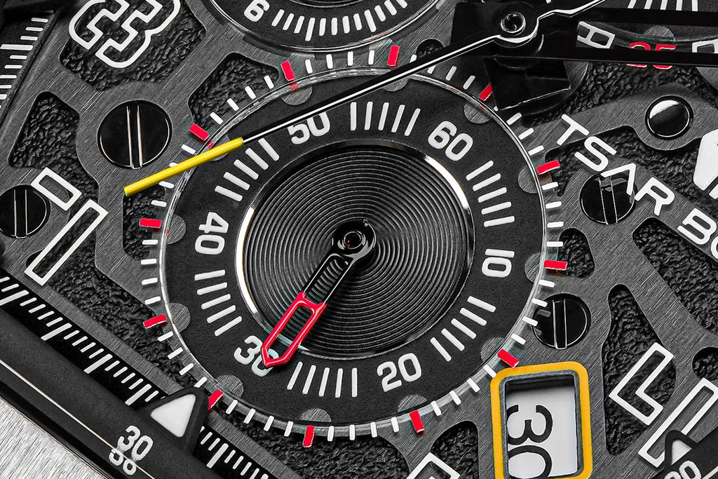 TSAR BOMBA Luxury Tonneau Quartz Watch for Men Japanese Movement, Stainless Steel Case,  Elegant Dress Wristwatch