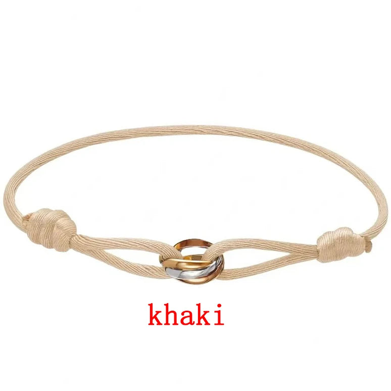 MESSITOK Classic luxury jewelry S 925 silver three ring tri color cross couple bracelet. Holiday gifts. Not fading. Not allergic