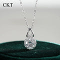 CKT Real 18k White Gold 1ct D Color Moissanite Diamond Necklace Pendant for Women Platinum Pt950 Classic Gourd Fine Jewelry
