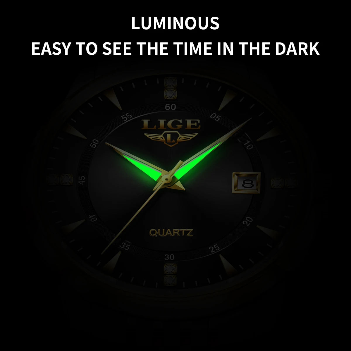 LIGE Luxury Quartz Wristwatches Mens Watch Stainless Steel Watches Luminous Date Waterproof Outdoor Diving Sports Watch reloj