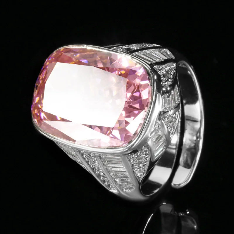 KQDANCE Radiant Cut 15*20 mm Created Purple Yellow Dark Pink Gemstone High Carbon Diamond Rings Stone Jewelry