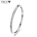 TBCYD 2.5MM Full Moissanite Bangle Bracelets For Women Girls S925 Silver With GRA Sparkling Spring Buckle Bracelets Fine Jewelry