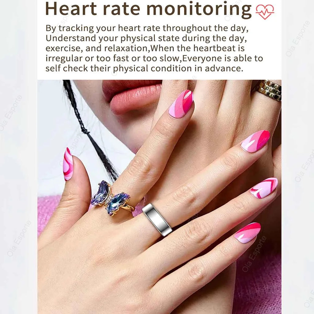 2025 New Smart Ring Men Women, Heart Rate and Blood Oxygen Monitor Smartring IP68 & 5ATM Waterproof, Multi-sport Mode Rings Man
