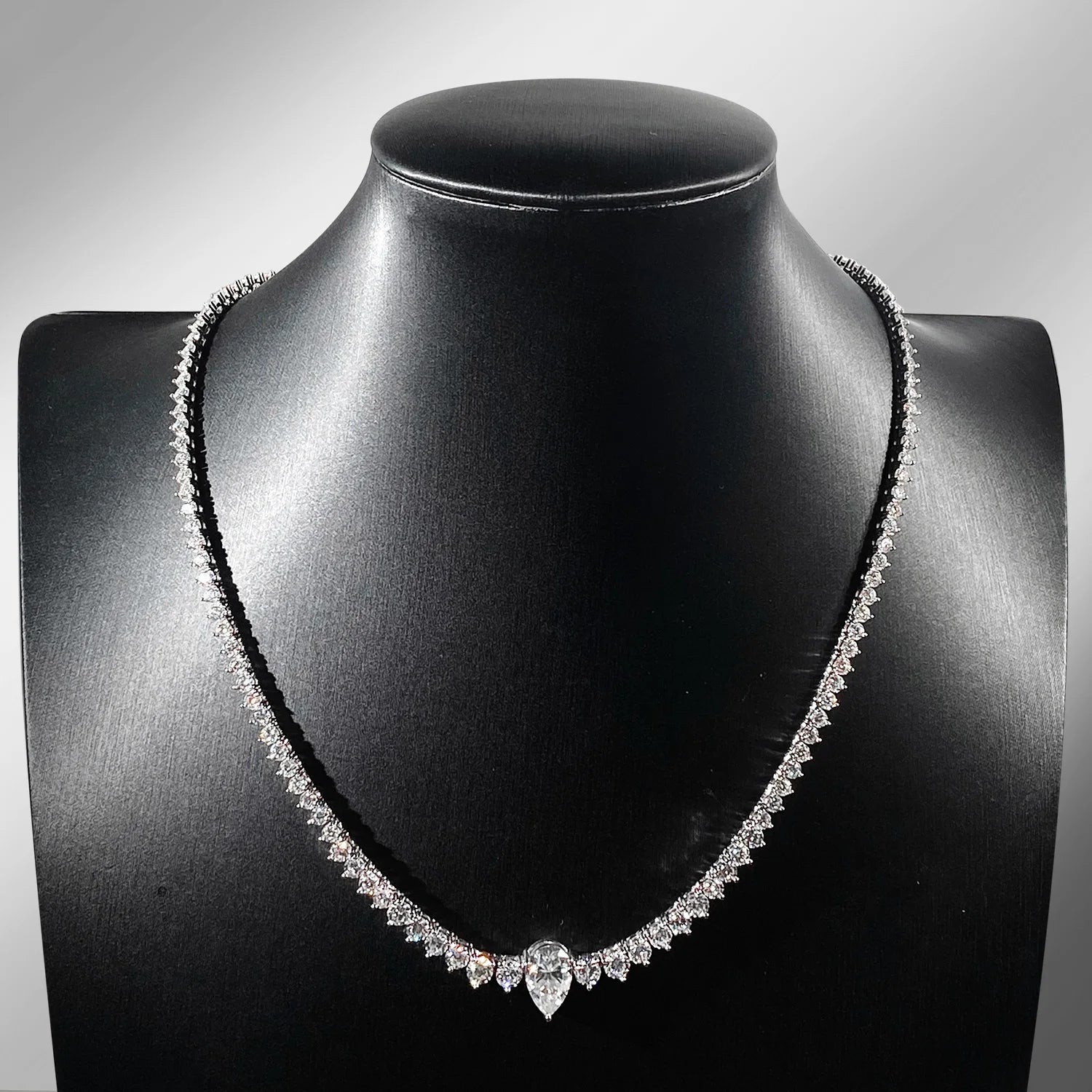 HORRIPAL DVVS1 3 Claws Pear Moissanite Necklace for Women 925 sterling Silver GRA Certified Elegant Luxury Wedding Fine Jewelry
