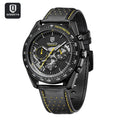 QINGXIYA Watch for Man Fashion Quartz Watch Leather Waterproof Luminous Skeleton Sport Chronograph Watches Mens Reloj Hombre