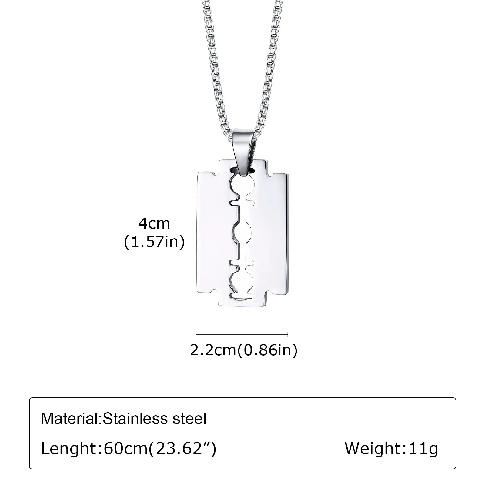 Men's Silver Color Geometric Pendant Necklace, Non Fading Stainless Steel Compass Necklace with Chain, Stylish Jewelry Gifts