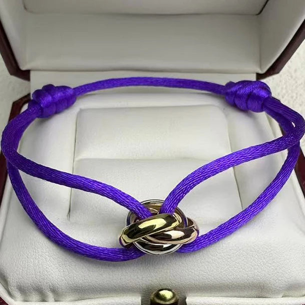 MESSITOK Classic luxury jewelry S 925 silver three ring tri color cross couple bracelet. Holiday gifts. Not fading. Not allergic