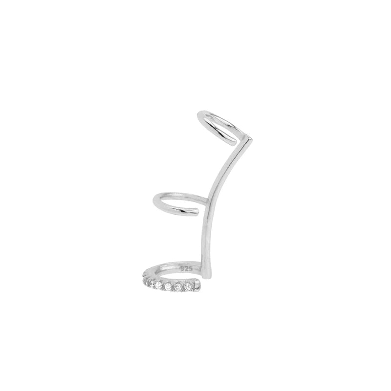 AIDE 1pcs 925 Sterling Silver Zircon Earring For Women Chain Cuffs Earring Pendientes Brincos Aretes Fine Jewelry Party Gifts